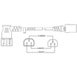 IEC C14 (Left) to IEC C13 - 10A 250V