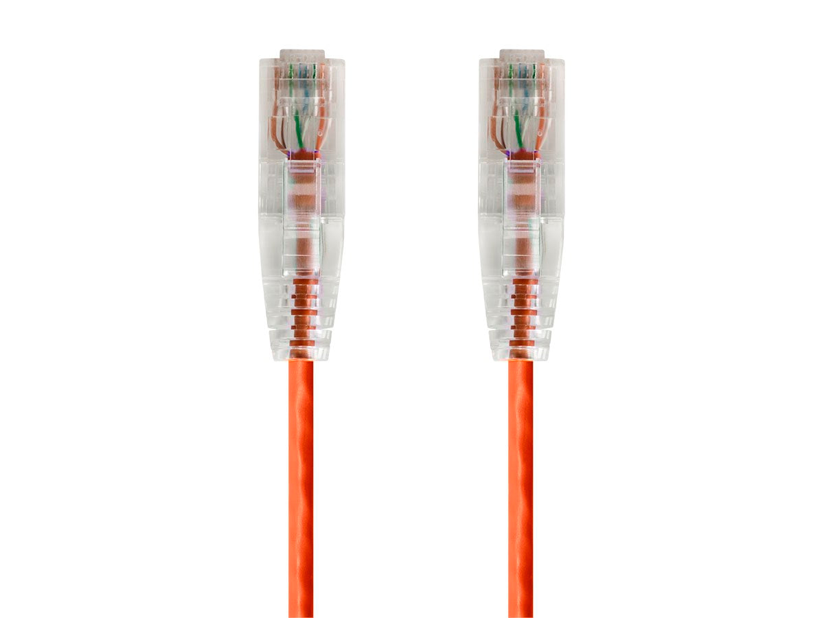 Orange Cat 6 Patch Cables with Slim 28awg Jacket