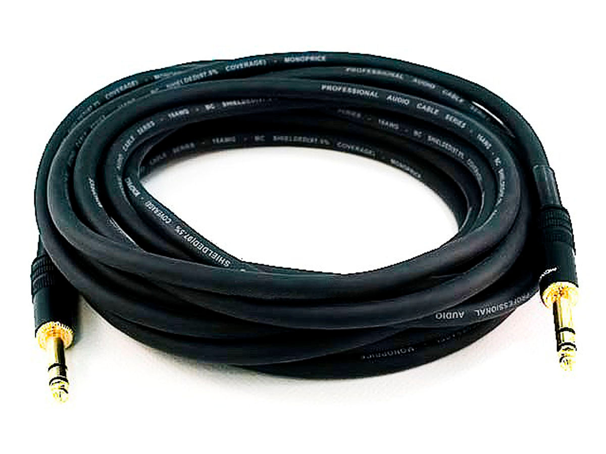 TRS 1/4in Male to Male Cable 16AWG-Gold Plated 25 Feet