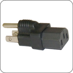 Plug Adapter NEMA 5-15 Plug (Angled Up) to IEC 60320 C5 Down Connector Block Adapter