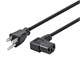 NEMA 5-15P to C13 Left Angle Power Cord 10 Amp/18AWG - 12 Feet