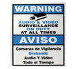 Surveillance Warning Sign English/Spanish Blue 7x9