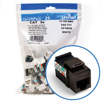 Leviton GigaMax 5e QuickPort Connector Quickpack CAT 5e 25-pack Brown