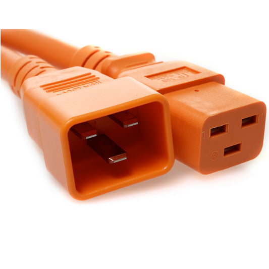 4 Feet C20 TO C19 PDU to Server 20 Amp Power Cord- Orange