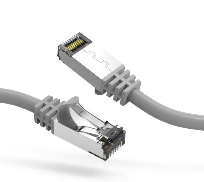 Cat8 Shielded 26AWG 40GB Ethernet Network Cable - 2 Feet - Gray