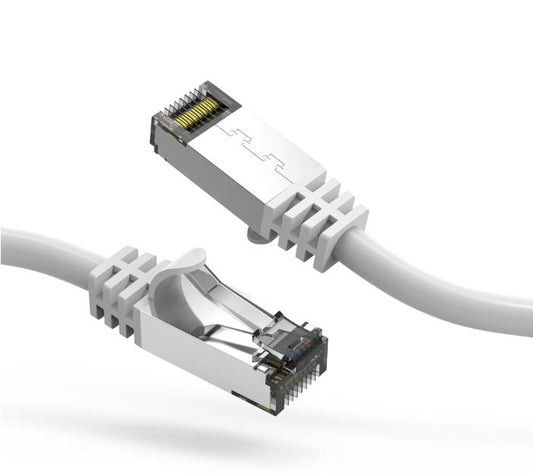 Cat8 Shielded 28AWG 40GB Ethernet Network Cable - 7 Feet - White