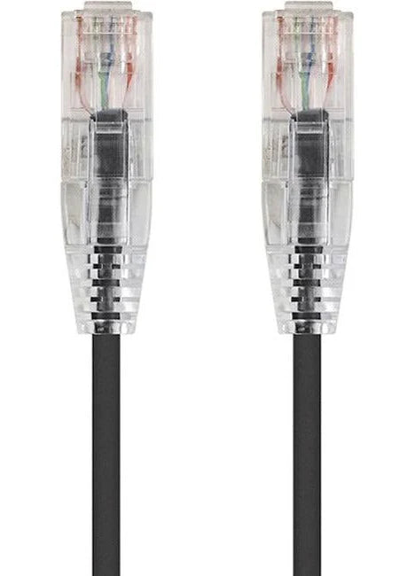 35Ft Black Cat6 Slim Jacket 28awg Network Patch Cable 550MHz