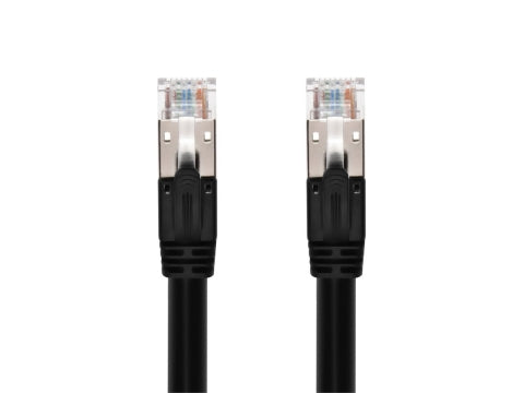 1ft - Cat6A 10GB POE Shielded Ethernet Cable that carries up to 90Watt DC Power - Black