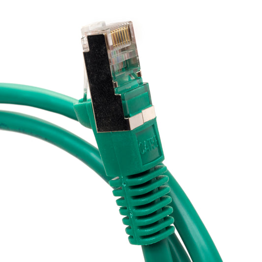 7Ft Cat6 Shielded STP Ethernet Cable 550Mhz Snagless Green