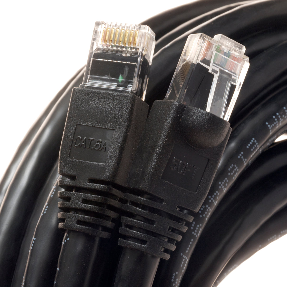 10Ft Cat6A 24AWG Black Snagless Ethernet Network Patch Cable