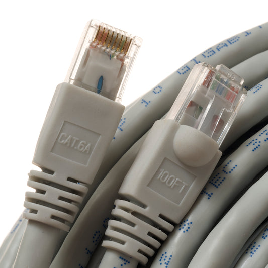 1Ft Cat6A 24AWG Gray Snagless Ethernet Network Patch Cable