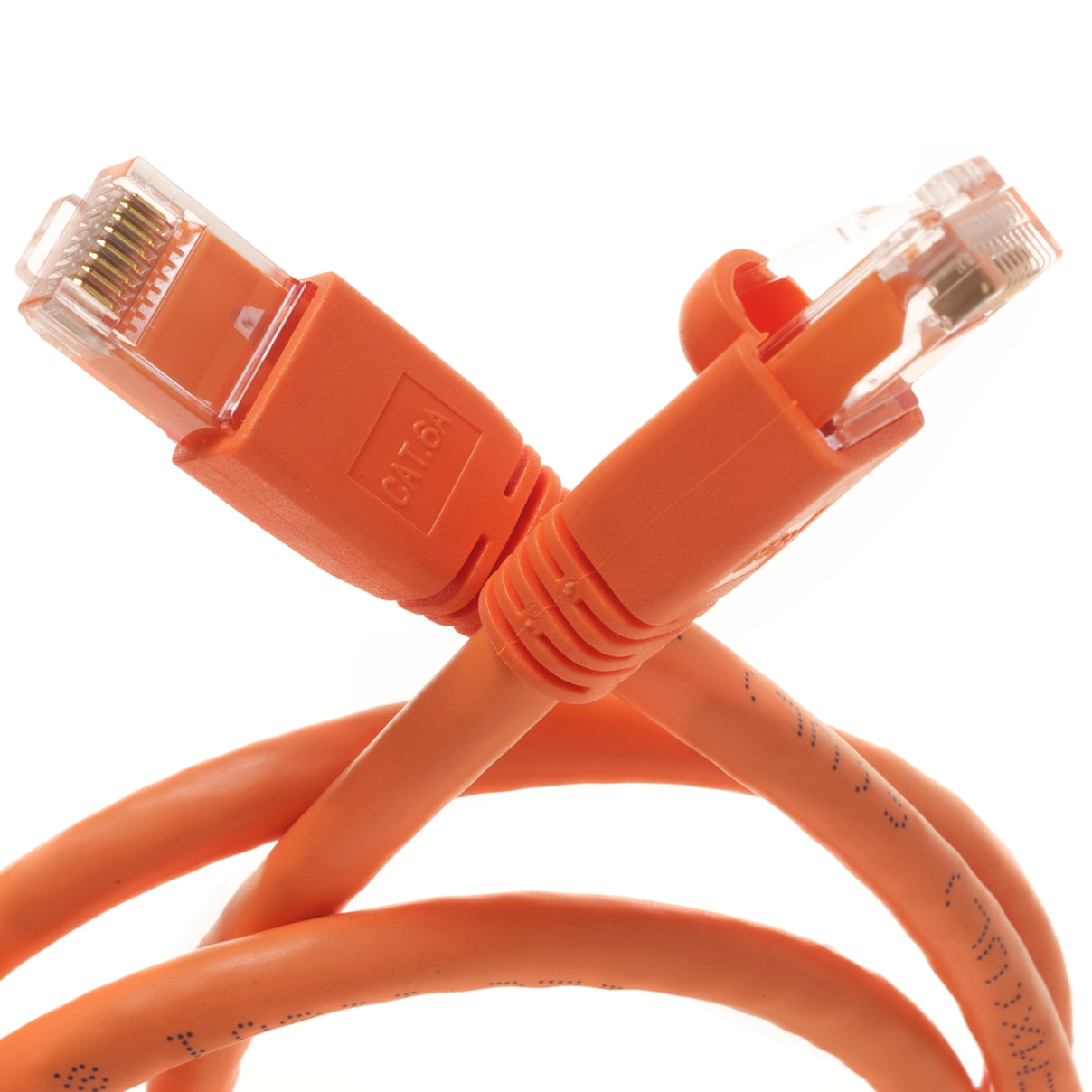 20Ft Cat6A 24AWG Orange Snagless Ethernet Network Patch Cable
