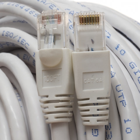 75Ft Cat6A 24AWG White Snagless Ethernet Network Patch Cable