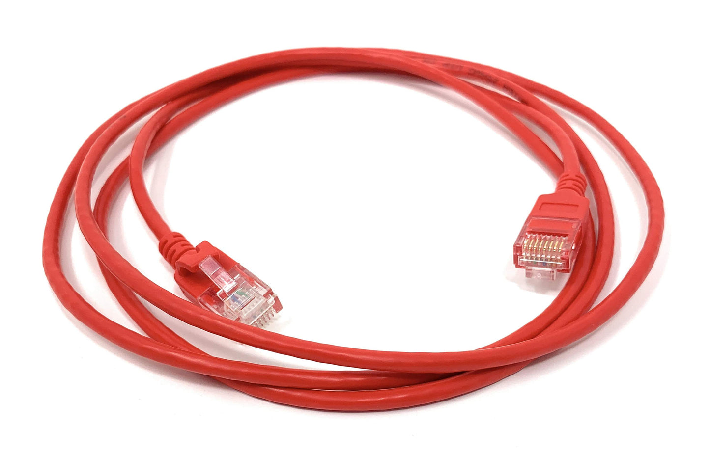 30Ft Cat6A UTP Slim Ethernet Network Booted Cable 28AWG Red