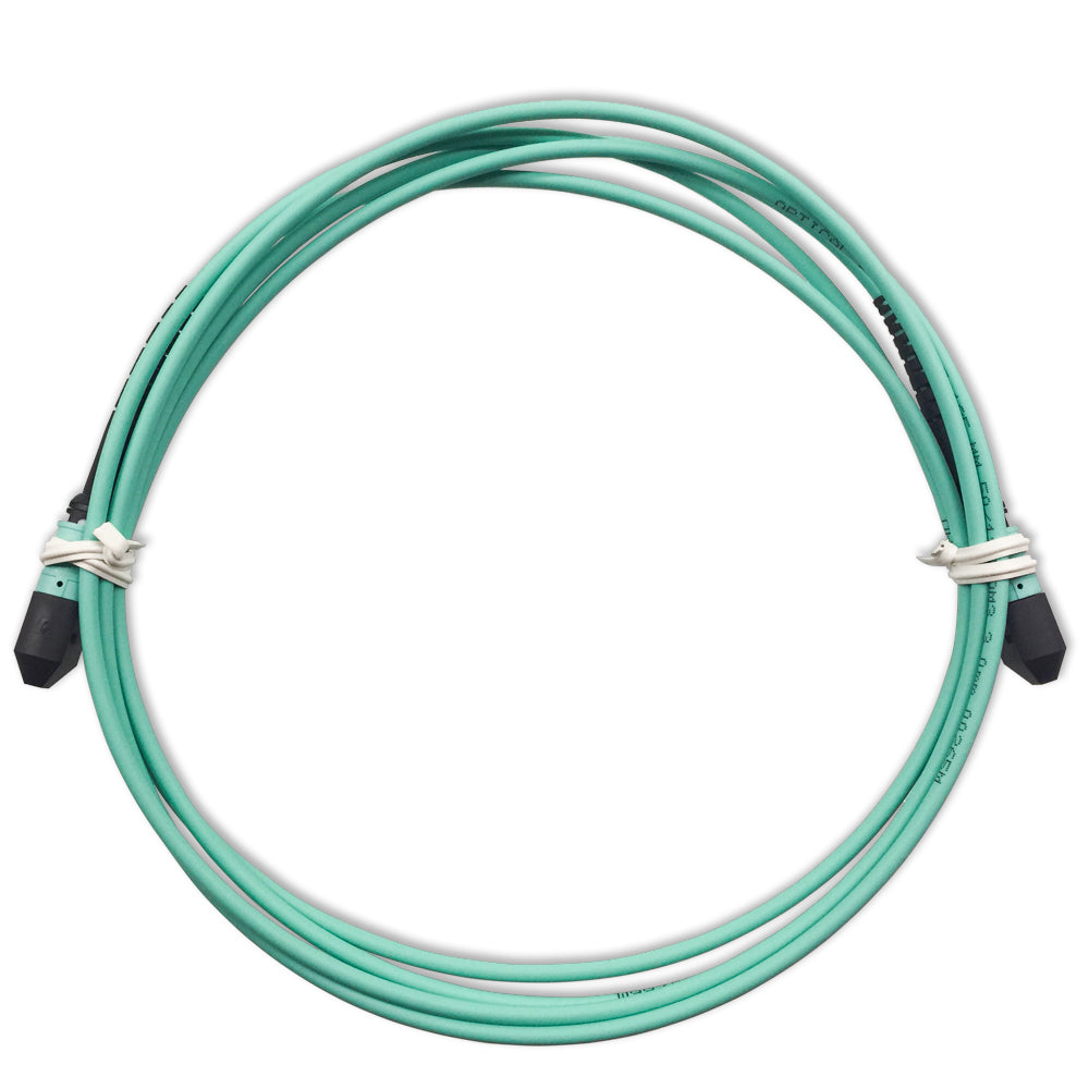 MPO 12 Female Connector OM3 Fiber Optic Cable- 3 Meter