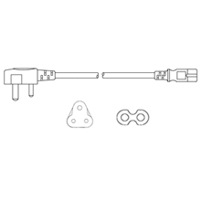 India IA6A3 to IEC C7 6A 250V - 72inch
