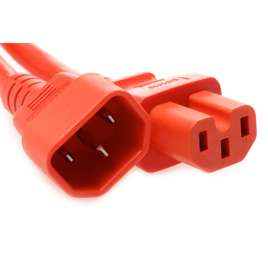 1 FT C14-C15 Orange PDU- Server 15 Amp Power Cord