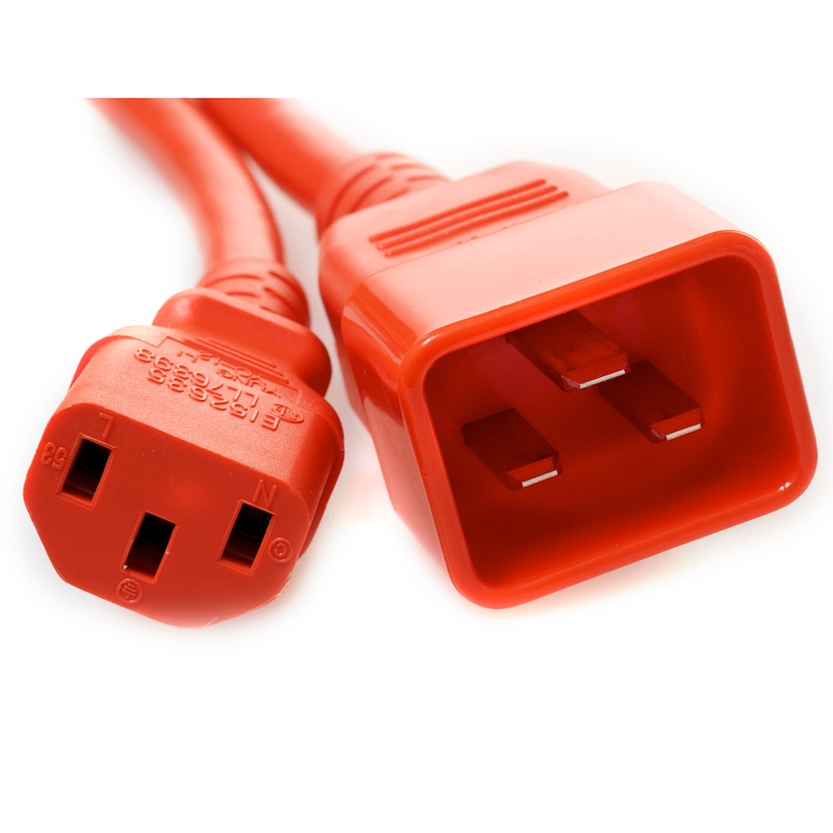 C20 Plug Male to C13 Connector Female 15 Feet 15 Amp 14/3 SJT 250v Power Cord- Orange