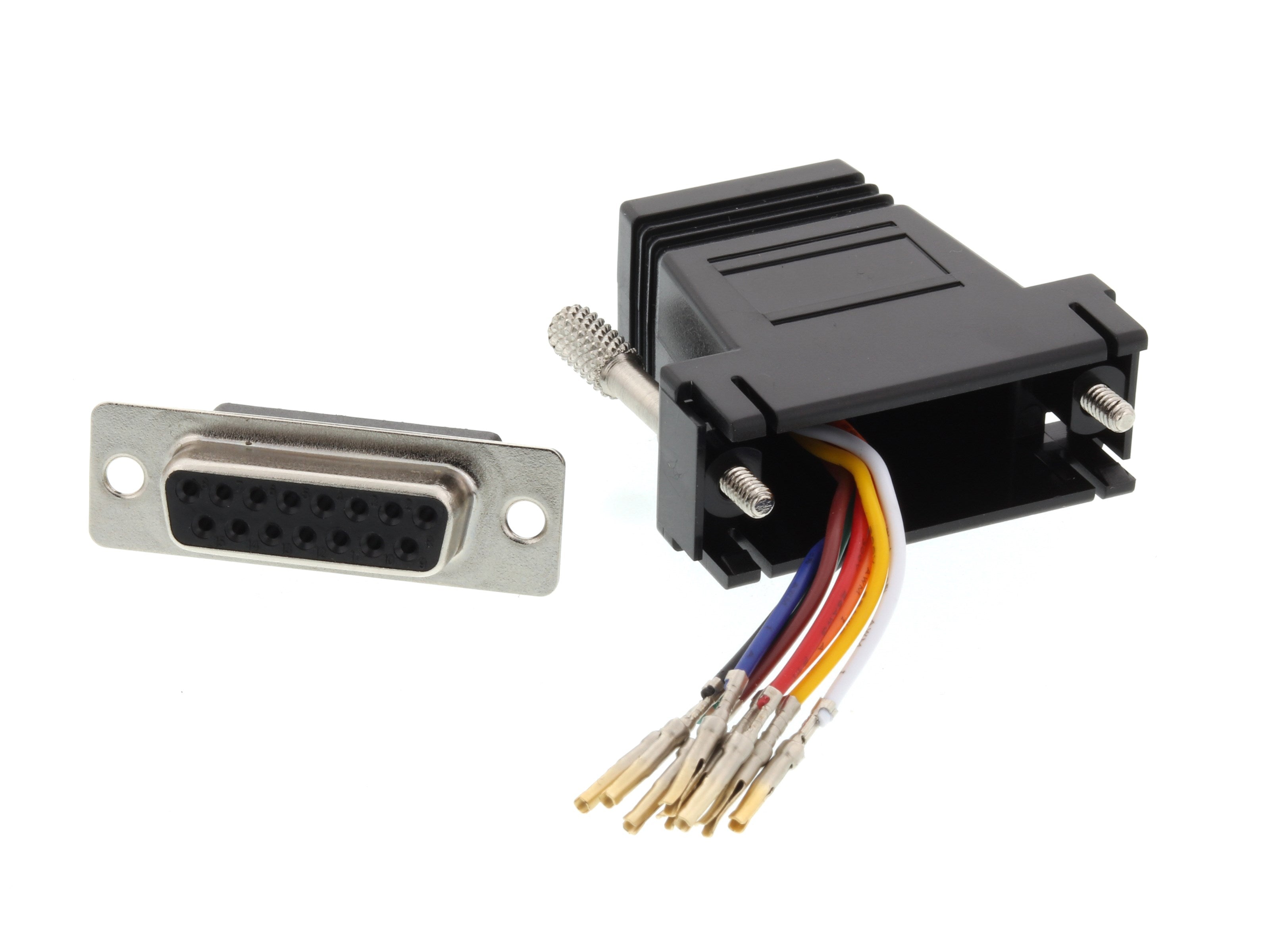 DB15 Female To RJ45 8C Modular Adapter Kit | Cables.com
