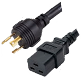 NEMA L6-30P Twist Lock to IEC320 C19 Power Cord- 20Amp - 25 Feet