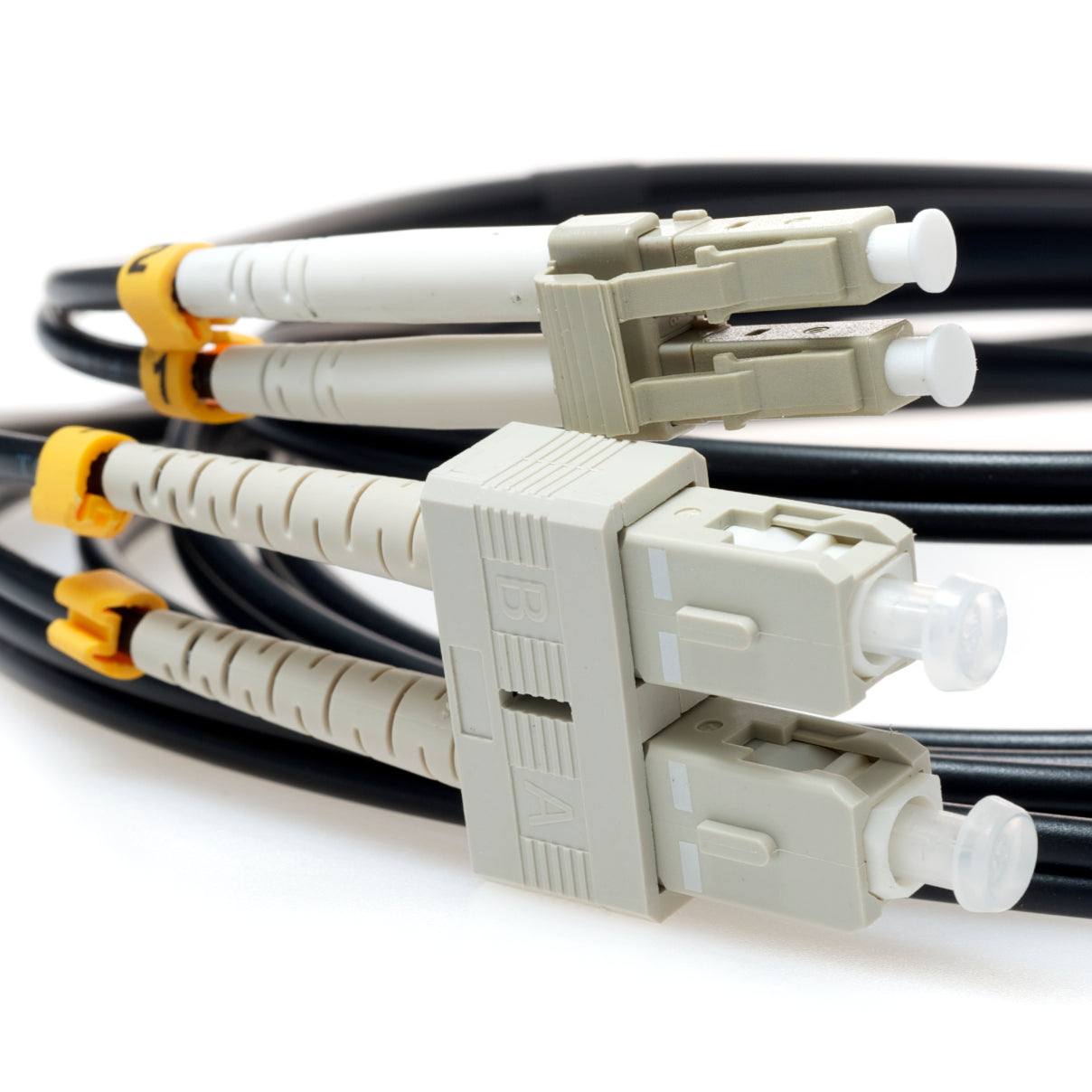 LC TO SC 62.5/125 Duplex Multimode Fiber Optic Cable-3 Meter Black Jacket
