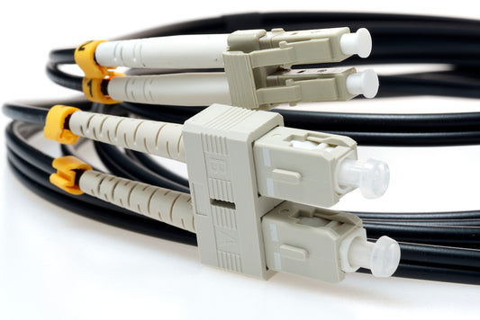 LC TO SC 10GB OM3 Duplex Multimode Fiber Optic Cable-2 Meter Black Jacket