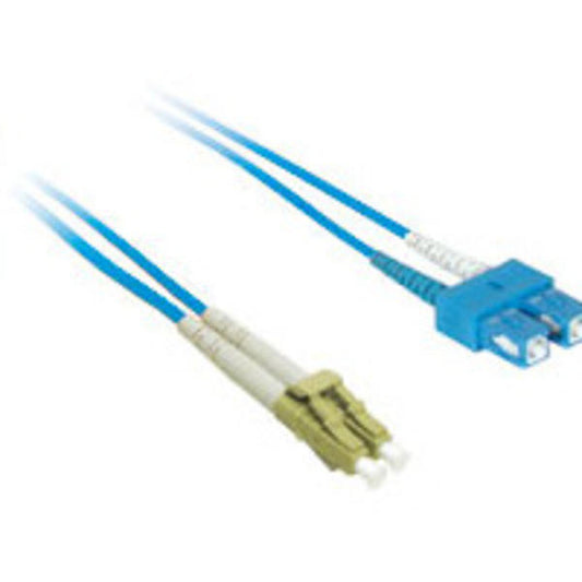 LC TO SC 9/125 Duplex Singlemode Fiber Optic Cable-5 Meter Blue Jacket