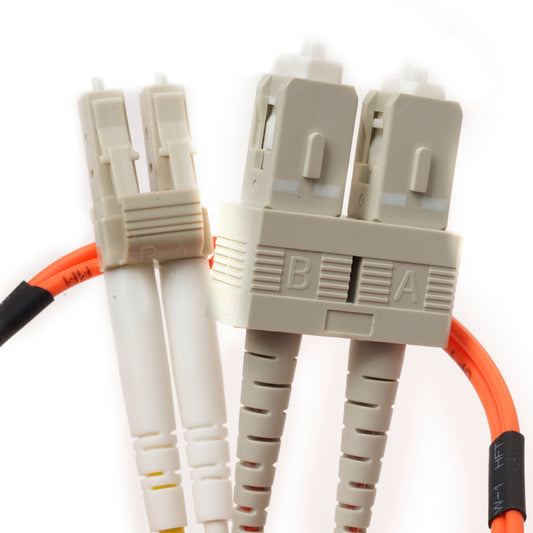1 Feet/0.3 Meter LC/SC OM1 Duplex MultiMode 62.5/125 Fiber Optic Patch Cable