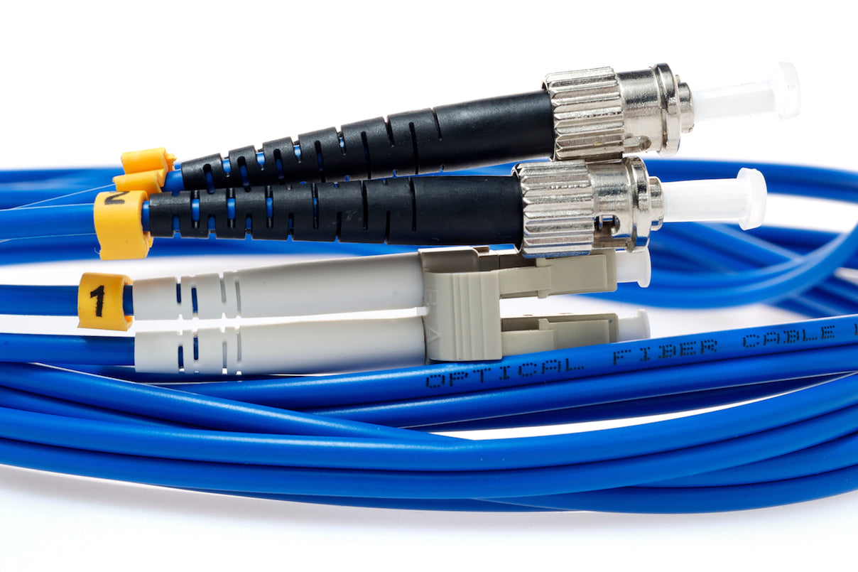 LC TO ST 50/125 Duplex Multimode Fiber Optic Cable-3 Meter Blue Jacket
