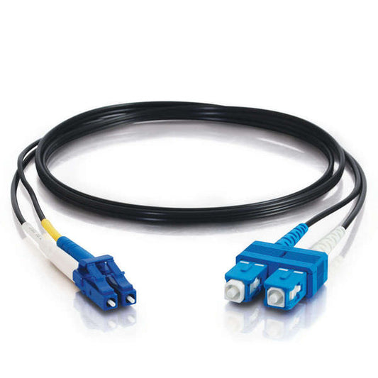 LC TO SC 9/125 Duplex Singlemode Fiber Optic Cable-10 Meter Black Jacket