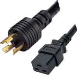 NEMA L5-20P Twist Lock to IEC320 C19 Power Cord- 20mp - 25 Feet