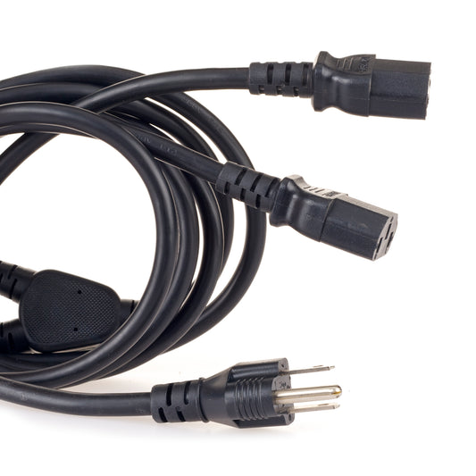 NEMA 5-15P to IEC C13 -125 Volt Y Cable 3 ft