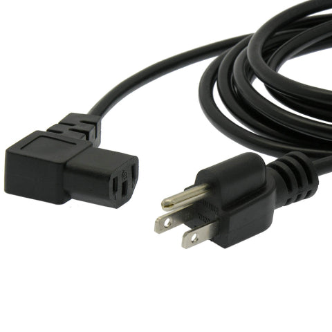 NEMA 5-15P to C13 Right Angle Power Cord 10 Amp/18AWG - 6 Feet