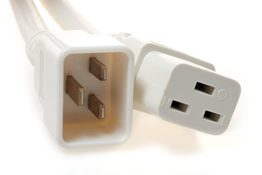 Power Cord - 1FT White (IEC C20 to IEC C19 20A 250V)