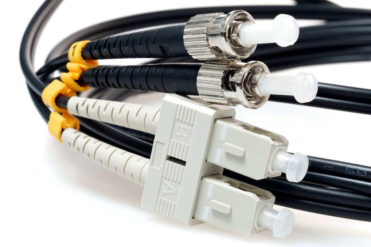 SC TO ST 50/125 OM4 Duplex Multimode Fiber Optic Cable-10 Meter Black