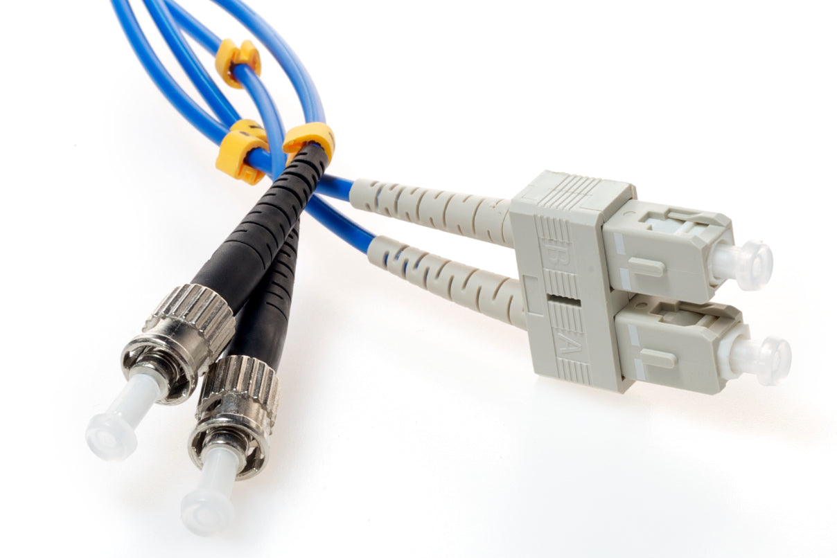 SC TO ST 50/125 Duplex Multimode Fiber Optic Cable-1 Meter Blue Jacket