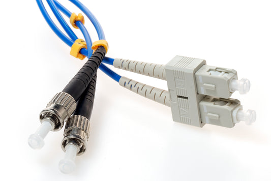 SC TO ST 50/125 OM4 Duplex Multimode Fiber Optic Cable-5 Meter Blue Ja