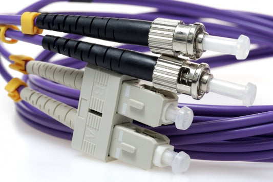 SC TO ST 62.5/125 Duplex Multimode Fiber Optic Cable-3 Meter Purple Jacket