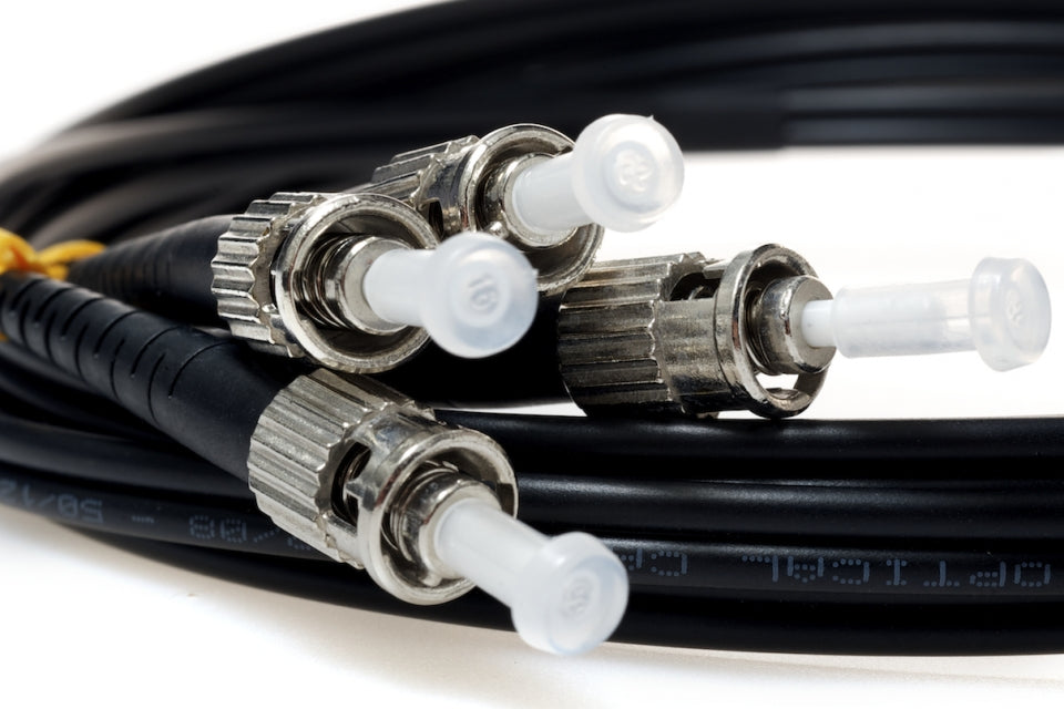 ST TO ST 50/125 Duplex Multimode Fiber Optic Cable-5 Meter Black Jacket