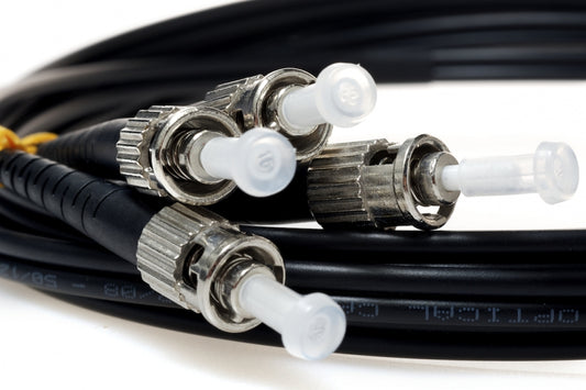 ST TO ST 50/125 Duplex Multimode Fiber Optic Cable-1 Meter Black Jacket