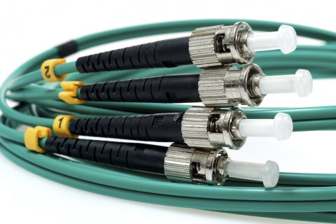 ST TO ST 50/125 OM4 Duplex Multimode Fiber Optic Cable-2 Meter Green J