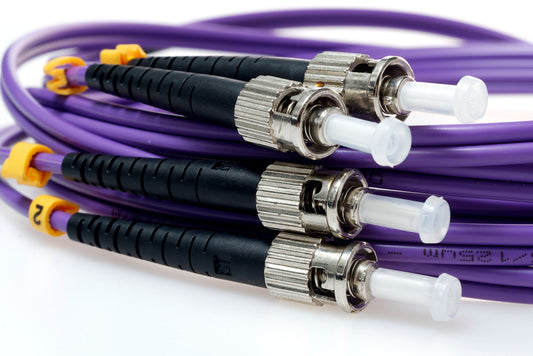 ST TO ST 62.5/125 Duplex Multimode Fiber Optic Cable-1 Meter Purple Jacket