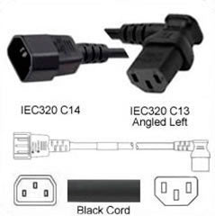 C13 Left TO C14 PDU Power Cable- 8 feet 15 Amp