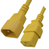 C14 Plug Male to C19 Connector Female 4 Feet 15 Amp 14/3 SJT 250v Power Cord- Yellow