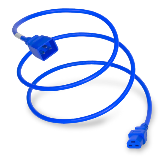 C20 to C21 PDU Power Cord with Blue Jacket 3 Feet