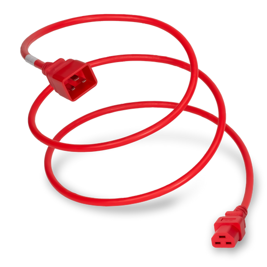 C20 to C21 PDU Power Cord with Red Jacket 4 Feet