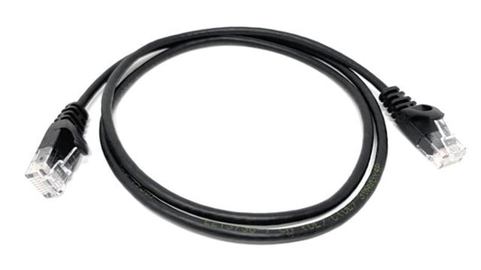 25Ft Black Cat6 Slim Jacket 30awg Network Patch Cable 550MHz