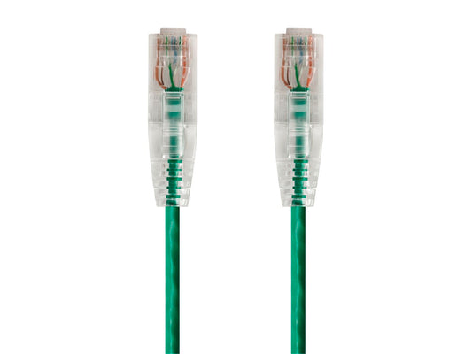 7Ft Green Cat6 Slim Jacket 28awg Network Patch Cable 550MHz