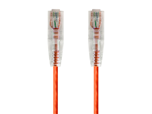 7Ft Orange Cat6 Slim Jacket 28awg Network Patch Cable 550MHz