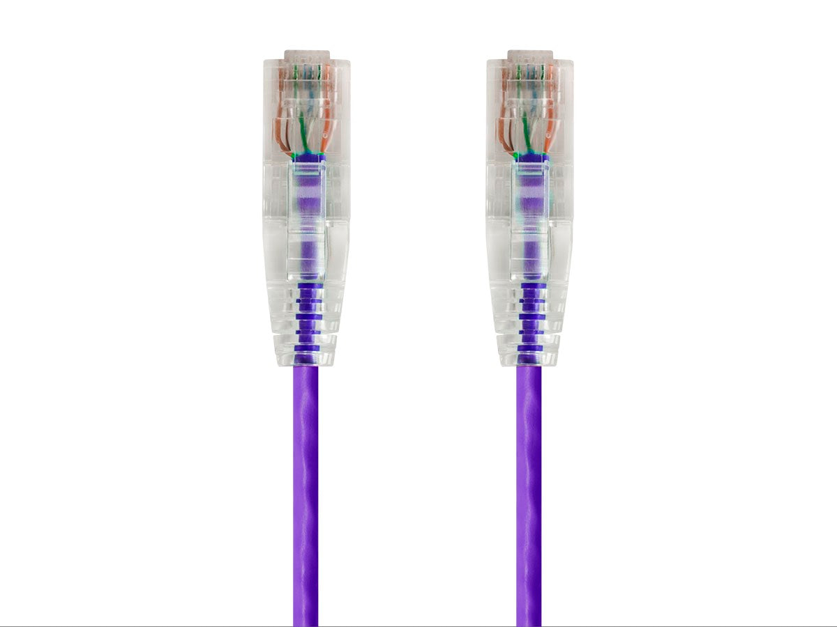 20Ft Violet Cat6 Slim Jacket 28awg Network Patch Cable 550MHz